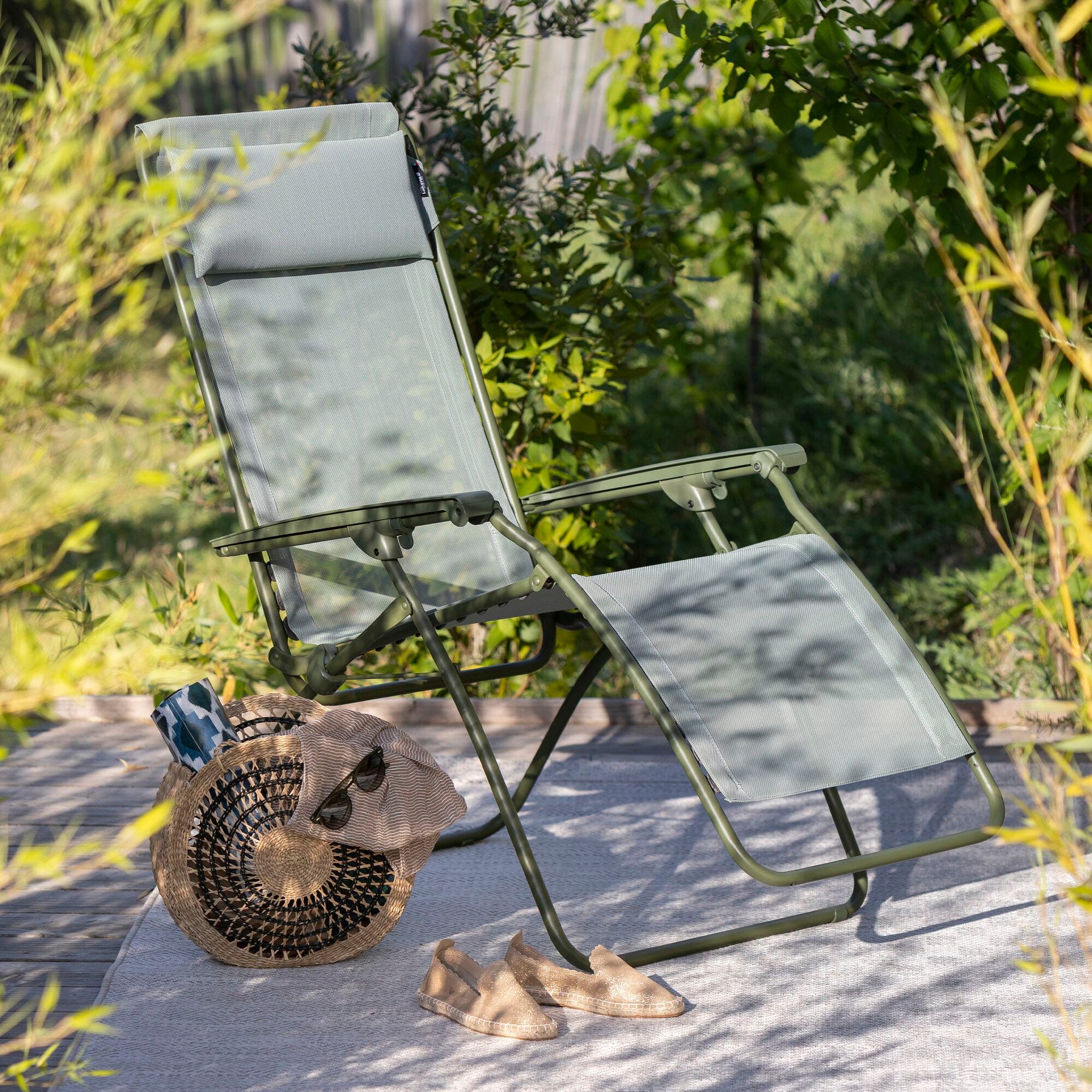 Ensemble fauteuil relax et porte gobelet - RClip - Batyline® Iso - Vert Moss
