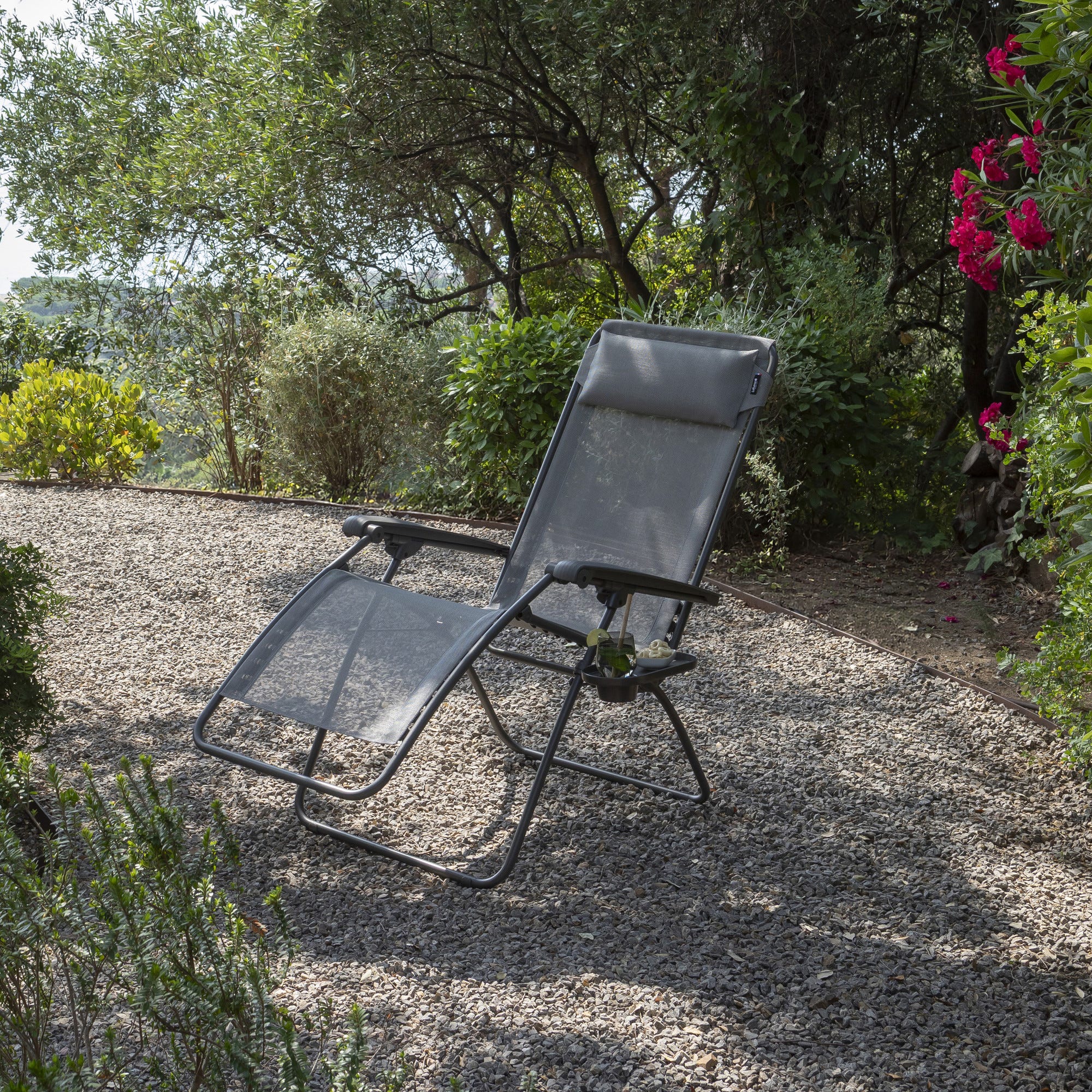 Porte-Gobelet pour fauteuil relax - Relax, Zen-It, Cham Elips, Low Elips, Alu Cham, Alu Low - Polymère - Gris Titane
