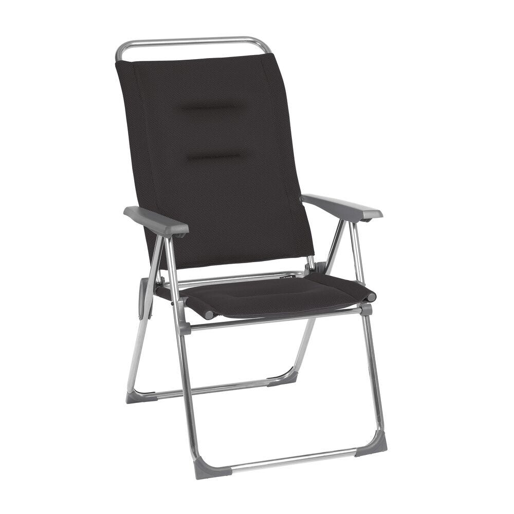Gepolsterde multi-positie Vouwstoel - Alu Cham - AirComfort® - Zwart Acier