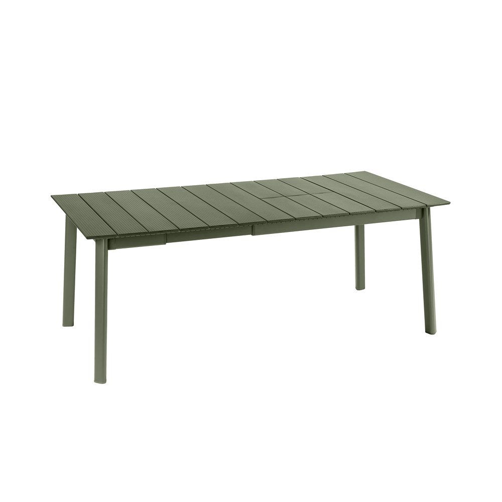 Uitschuifbare tuintafel 6 tot 8 personen - Oron - Lattes Aluminium - Groen Moss